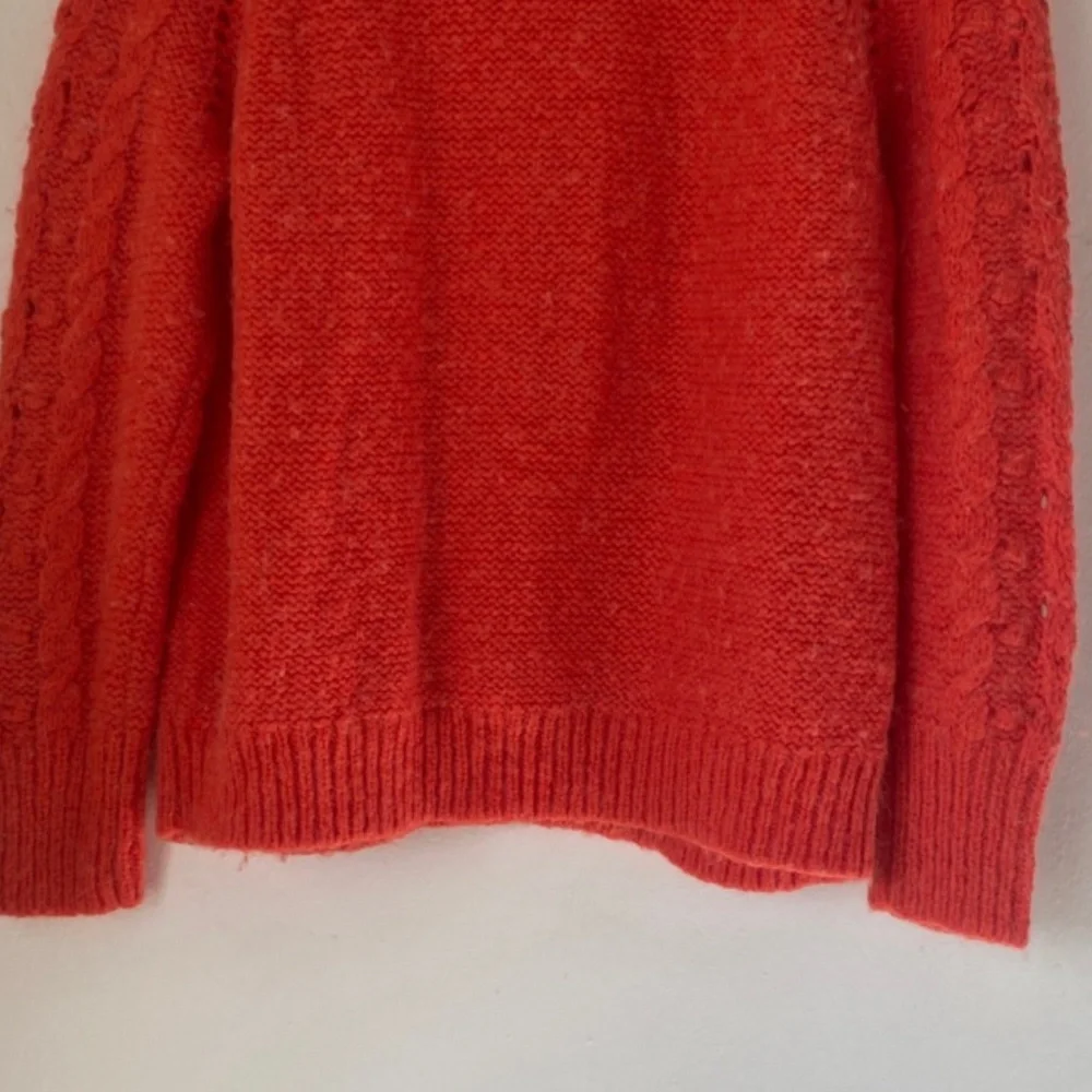 J. Crew M Cable-Knit Pointelle Sweater.